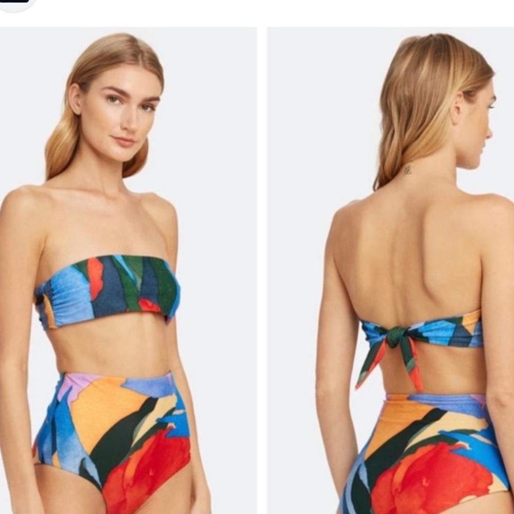 NWOT Mara Hoffman strapless bikini top in rainbow
